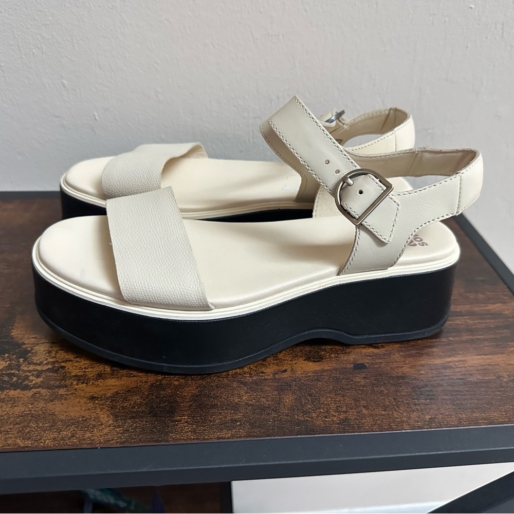 Sorel Cream Platform Sandals